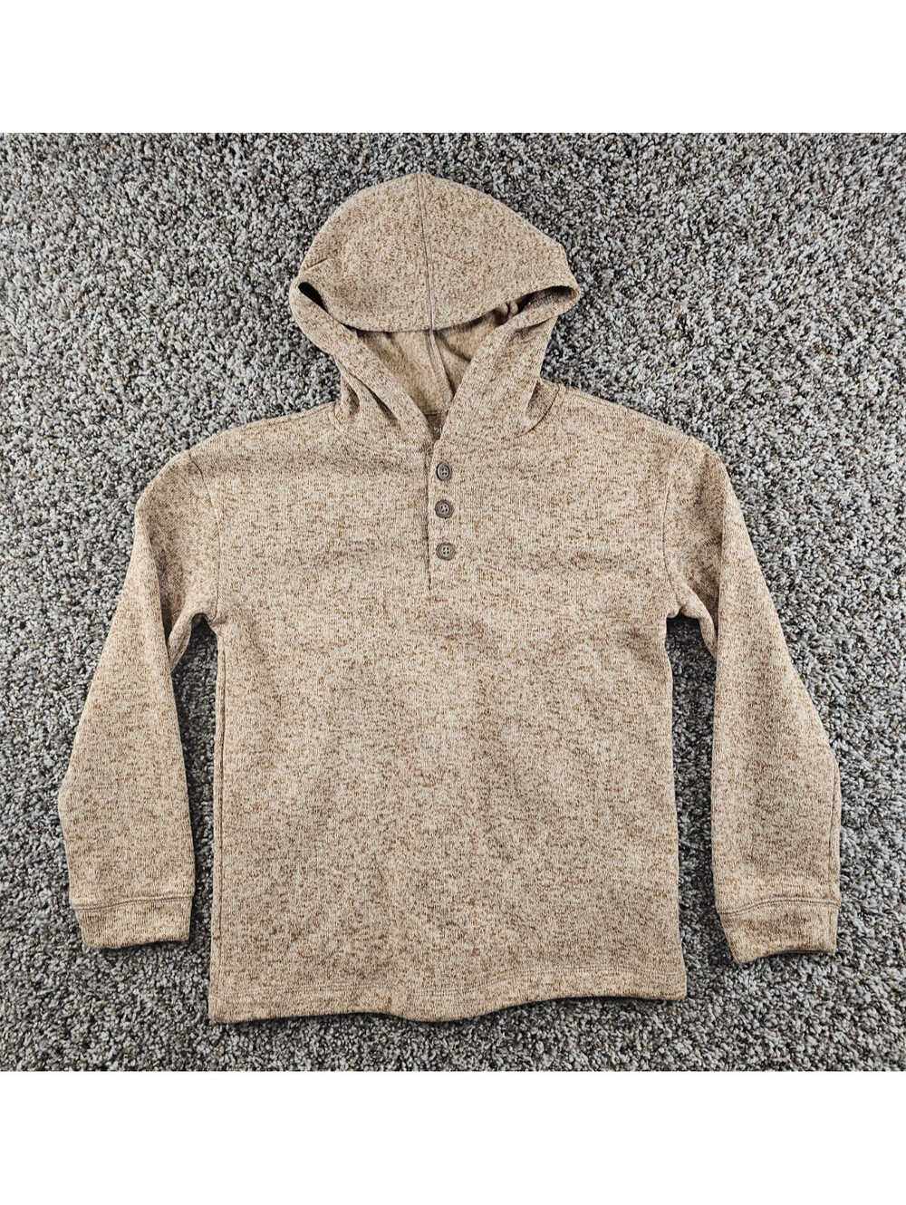 Jumping Bean Boys Sz 8 Hooded Knit Sweatshirt Beige